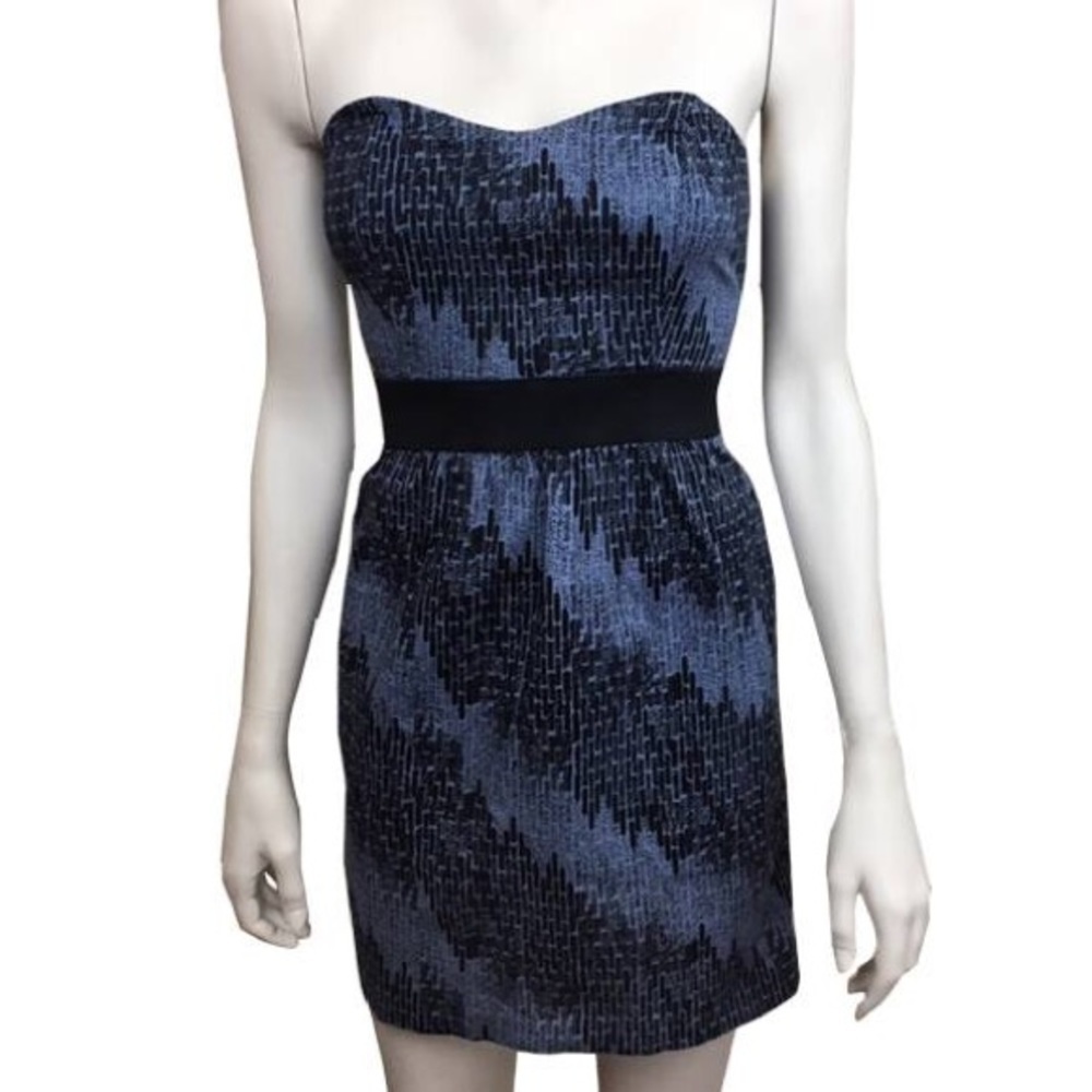 Silence + Noise Blue & Black Abstract Print Tunic
